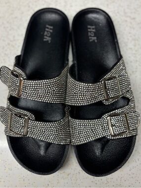 Women’s Glitter Double Buckle Sandals